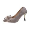Fashion Wedding Shoes Female Xiuhe Wedding Dress Low Heel Two Wear New Bride Not Tired High Heel Crystal Shoes