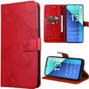 Case - E.F.CONNECTION - For Xiaomi Redmi Note 13 4G - Red - Shockproof - Butterfly Pattern - Video Stand
