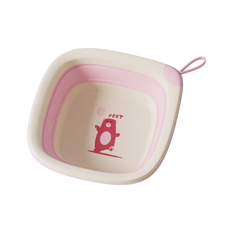 

Reusable Infant Wash Basin Multi Purpose Bathing Pan Foldable Storage Space Saving for Baby Daily Care Essential