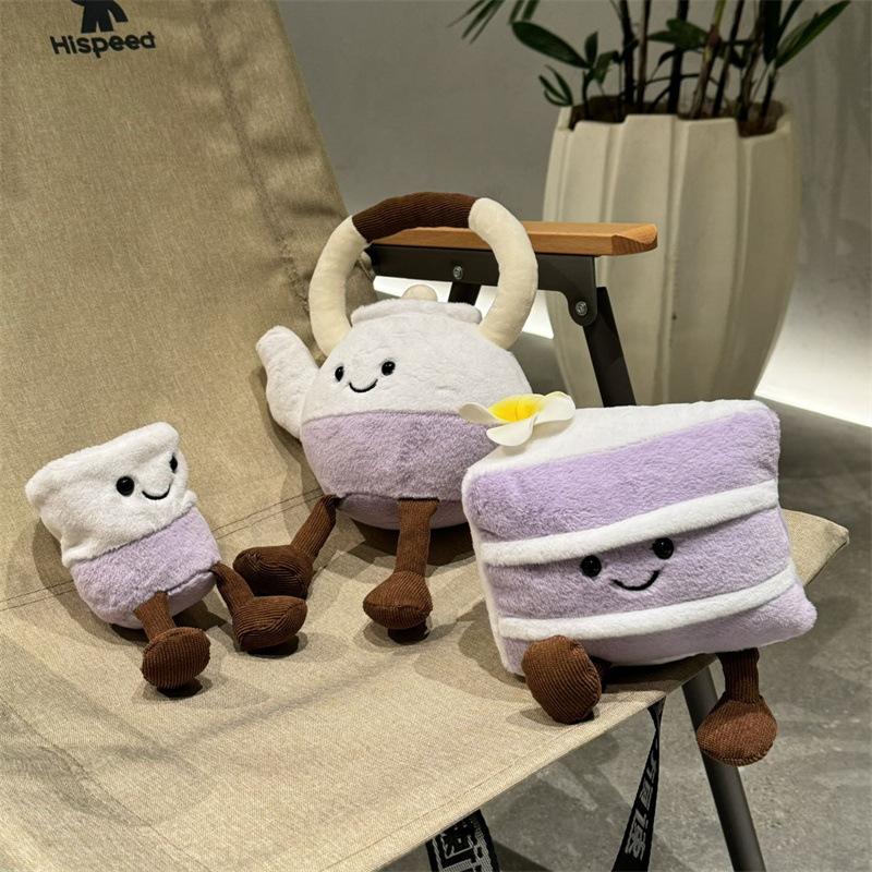 Teapot, Teacup, Taro Paste Cake, Plush Toy, Afternoon Tea Coffee, Doll Ornaments