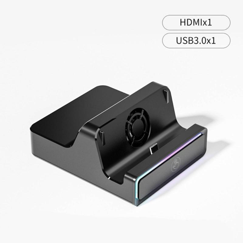 3 Port Adapter Docking Station for Game Consoles with Cooling System Stable Base Plugs Play Functionality