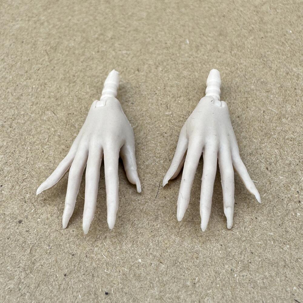 1 Paar MENGF Japan Weiß Ersatzhände Mit Langen Nägeln Verschiedene Gesten Universal Für 1/6 FR/IT Puppe DIY Maniküre