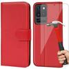 Protective Case - PROSHOP - Samsung S20 Ultra - Red - Leather Effect - 360° Shockproof