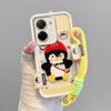 KEYSION Cartoon Cute Plush Embroidery Case for Xiaomi POCO C71 with Lanyard Soft Silicone Shockproof Phone Cover for Redmi A5 4G