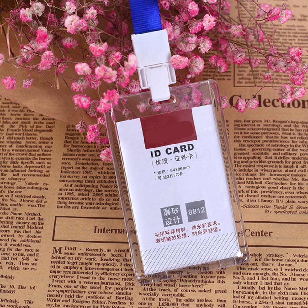 Acrylic Plastic Work Card Holders Multi-use Hard Plastic Badge Work ID Card Holder Protector Cover Case ID Card Holder