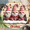 Adorabil Gnomi Roz Crăciun Semn din Lemn, Merry Christmas Semn Rotund pentru Decor Agățat de Perete Ușă din Față, Decorațiune Ideală de Crăciun