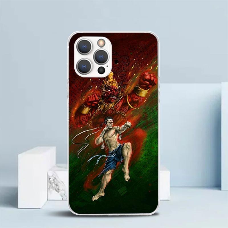 Muay Thai Fight Boxing Phone Case For IPhone 16 17 Air 16E 15 14 Plus 13 Mini 12 11 Pro Max 7 8 + SE 2020 Soft TPU Back Cover 16