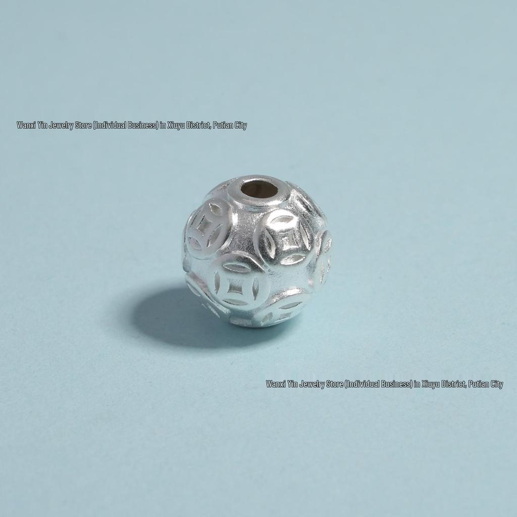 S999 Sterling Silver Luck Beads: Handmade DIY Bracelet Beads Spacer, Sterling Silver Accessories