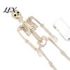 Scary Haunted House Decor 36 Inches LED Light Up Halloween Skeleton, 3FT Life Size Full Body Skeleton Props Posable Plastic Human Bones with