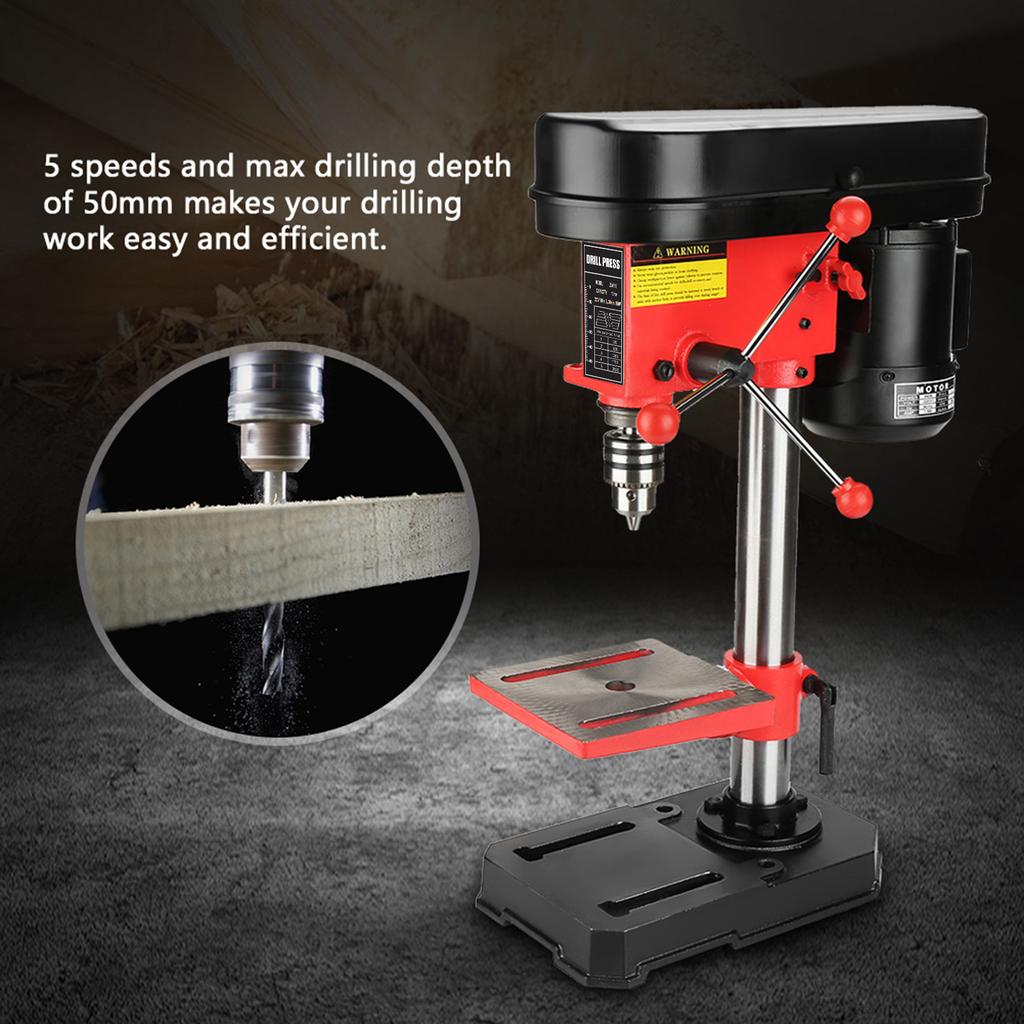 Mini Bench Drill Press Stand Workbench Mounted 350W 5 Speed 50mm
