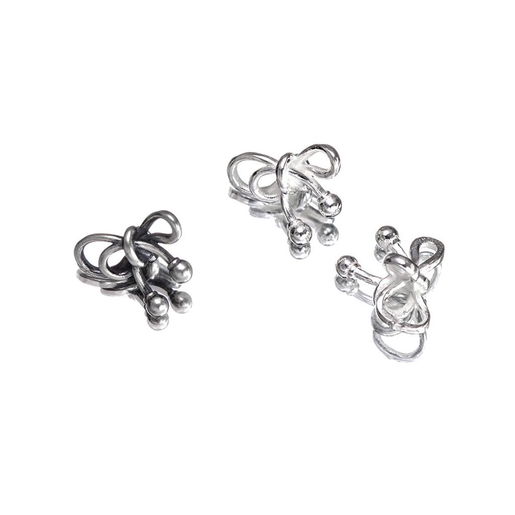 S925 Sterling Silver Vintage Bowknot Pendant DIY Bracelet Pendant Handmade Braided Rope Material Accessories