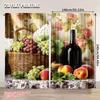 2Pcs Farmhouse Kitchen Curtains Vintage Grapes Fruits Oil Painting Rustic Flower Wine Art Printed Retro Country Living Room