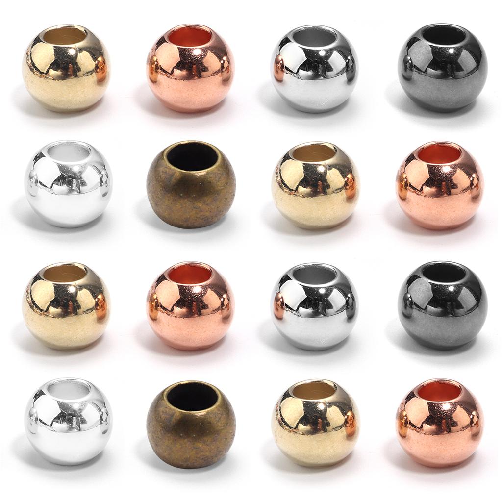 20-100pcs/lot 6 8 10 12 14mm Plastic CCB Beads DIY Bracelet Necklace Big Hole Loose Spacer Beads For Jewelry Making Wholesale
