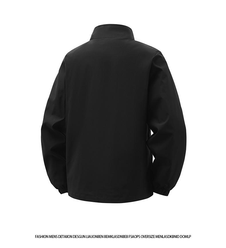 Men's Spring Stand-up Collar Casual Jacket - Loose, Versatile, Fashionable Coat for All Ages, Large Sizes Available.