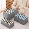 Grey 7/9 Grid Storage Box Non Woven Durable Washable Space Saving Layered Arrangement Pants Clothes Underwear Wardrobe Storage