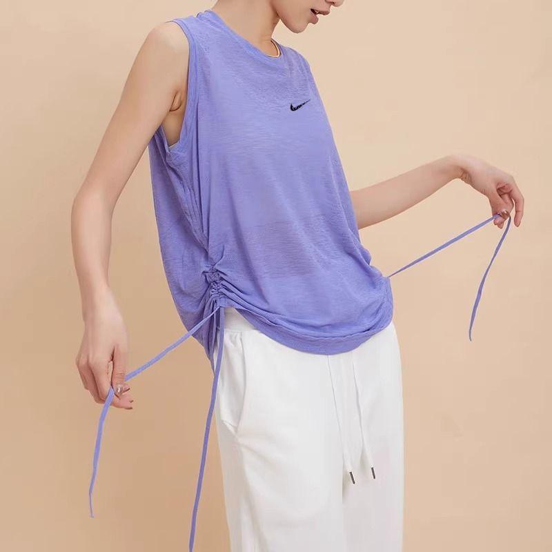 

Withdraw from Cupboard Clearance Yoga Clothes Women Fitness Vest Quick-Drying T-shirt Loose Running Cover up Sleeveless Sports Top Thin Dark purple L