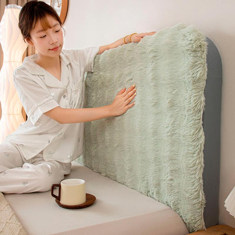 Rabbit Bed Headboard Slipcover For Queen King Full Cal King,Plush Bed Headboard Cover Soft Dustproof Protector Cover Bedroom Dec