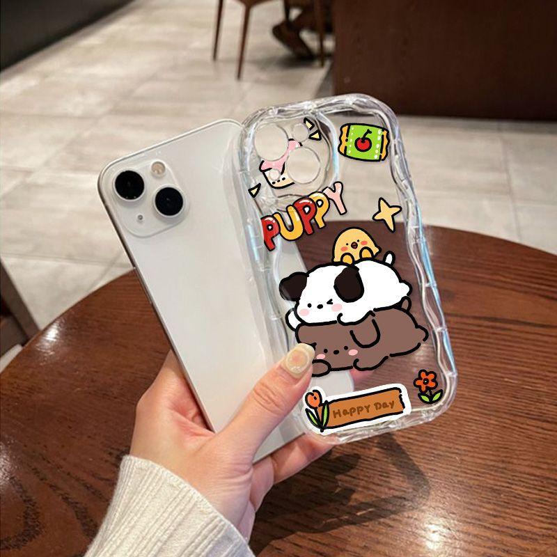 Cute Puppy for Apple 17/16/15 Promax Mobile Phone Case iPhone14 Couple 13 Fine Hole 12