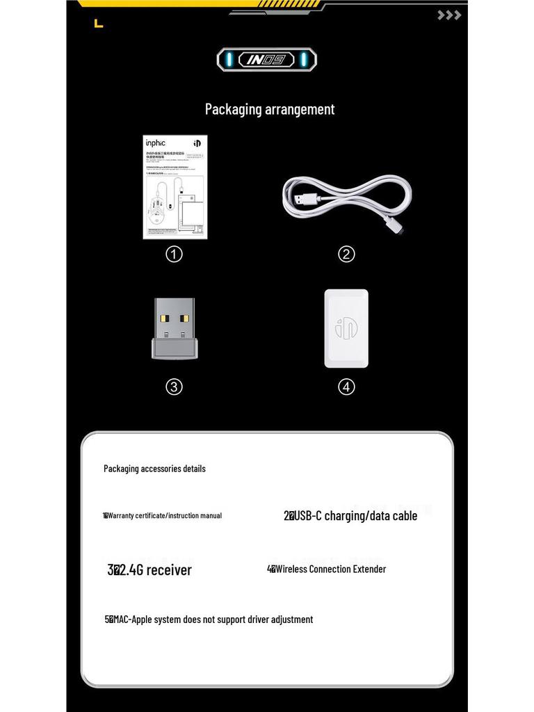 Inphic IN9 Wireless Bluetooth Gaming Mouse for PC & Laptop