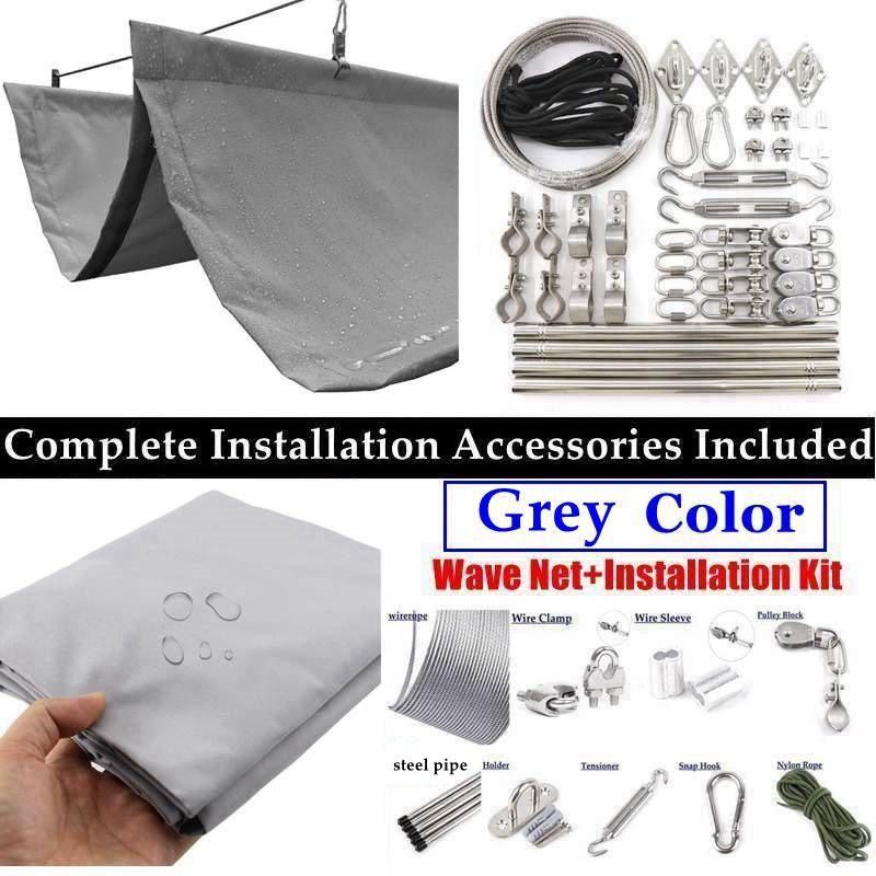 Width 2m Rainproof And HDPE Wave Telescopic Sail Garden Retractable Awning Sun Shade Screen Balconoy Shed With 15mm Steel Pipe