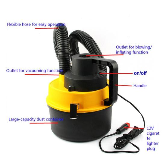 Versatile Car Vacuum Cleaner with Large Dust Bin 2300Pa Strong Suction High Speed Powerful Handheld Vacuum with Cleaning Nozzles