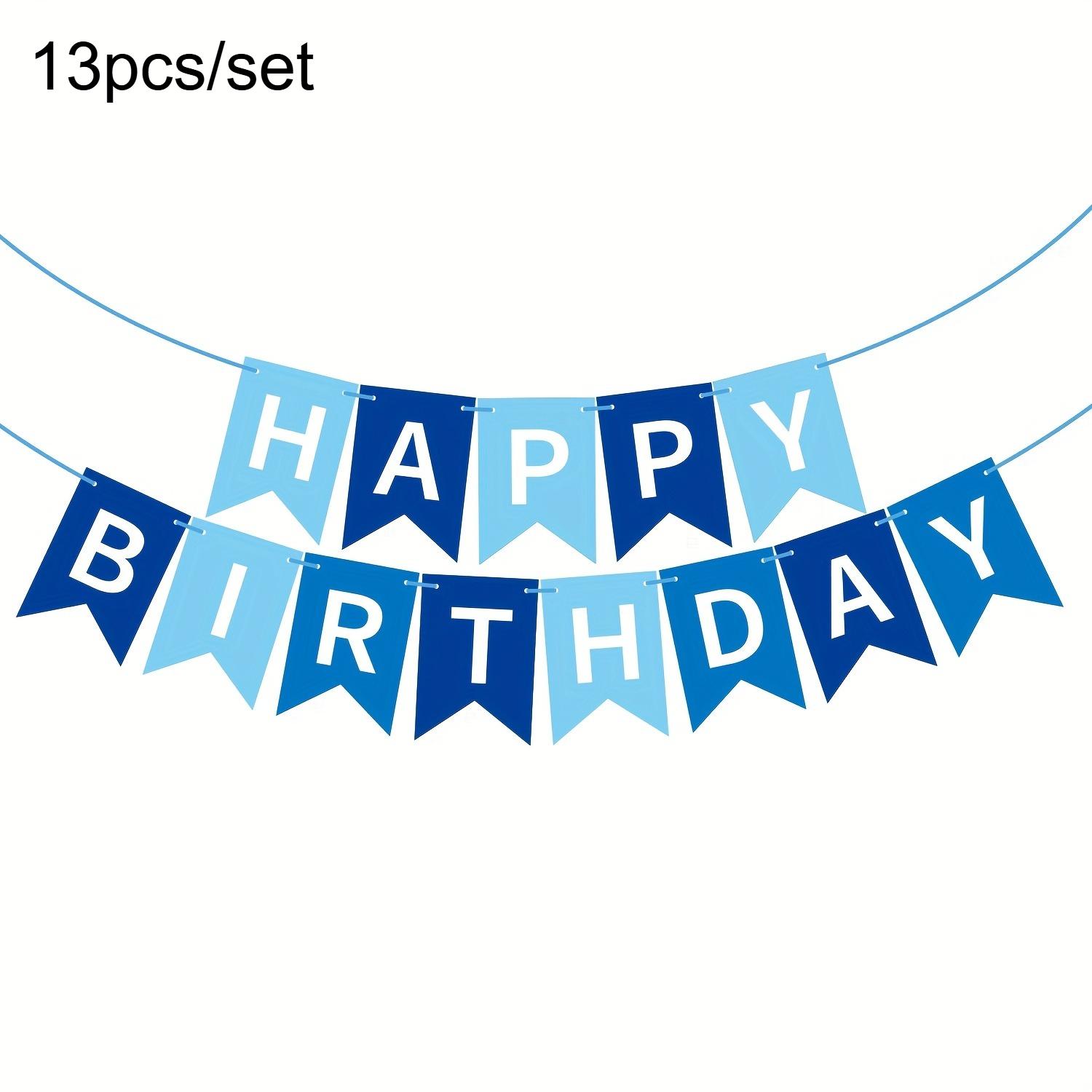 

Happy Birthday Banner, Pink Purple Bunting Garland with String, Party Decorations Birthday, Photo Backdrop, Celebration Supplies 13pcs1set синій