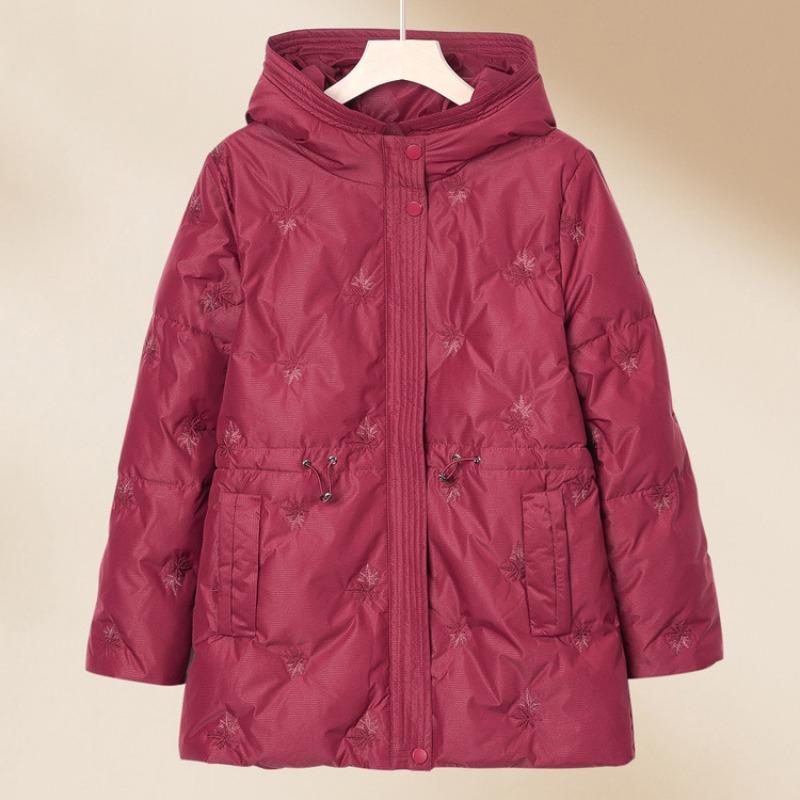 Grandma winter coat women middle-aged and old mother winter new clothes thick elderly zipper down jacket hooded