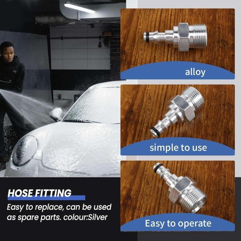 2 Piece Heavy Duty Garden Hose Fittings Couplers Joints Suitable for Vax Pressure Cleaners Metal Quick Release Couplings