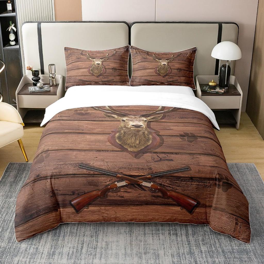 Cool Deer Bedding Collections King Queen Size Comforter Collections For Boys Kids Comforter Collections With 1 Comforter 2Pillowcases Room Decor