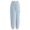 Shop Women Ice Cooling Denim Wide Jogger Pants Light Blue Pic Wpt 12073