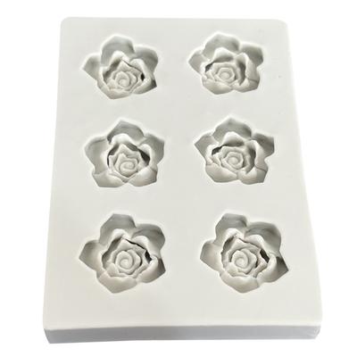 6-Hole Rose Peony Silicone Mold Handmade Mini Flower Shaped Candy Chocolate Cake Surface Decoration Baking Tool Resin Craft Mold