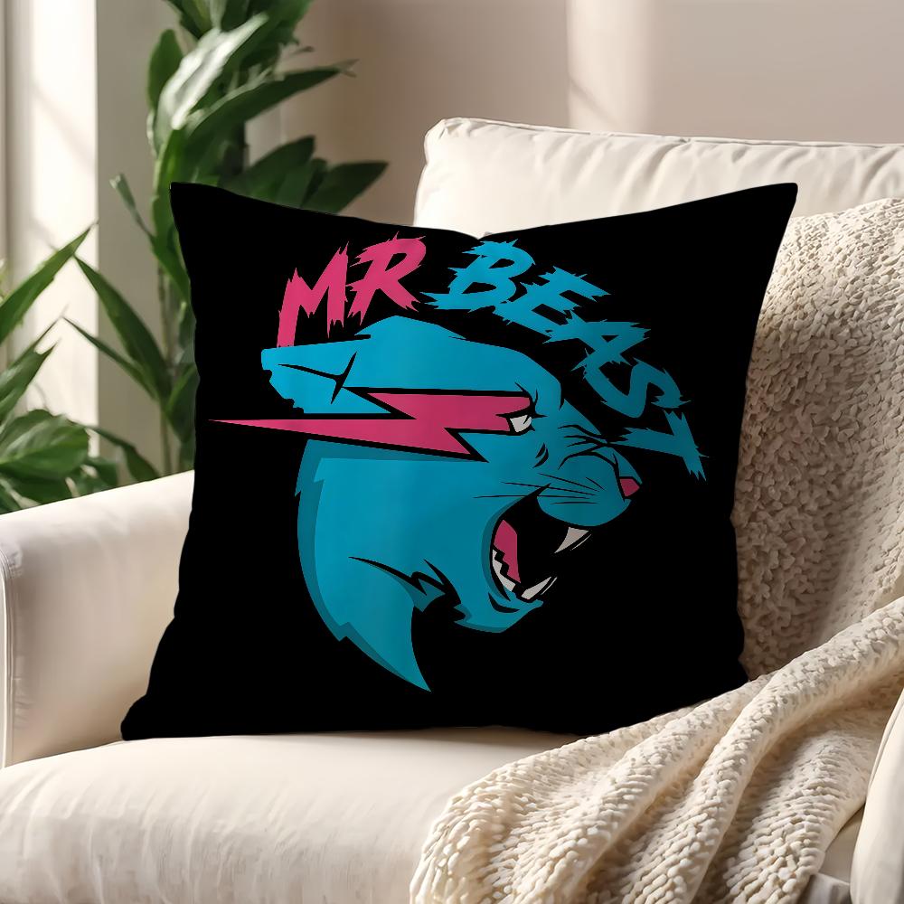 Logo MMrBeastS Cushion Cover For Pillow Printing Sofa Decoration Home Car Room Coffee Shop Office Nordic Simplicity