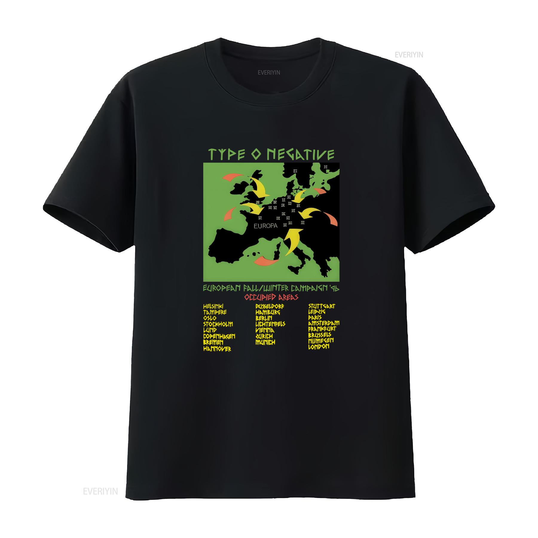 

Type O Negative European Fall Winter Campaign 96 Music Tour T Shirt For Fans All Size vintage Washed Stretched Casual 4XL