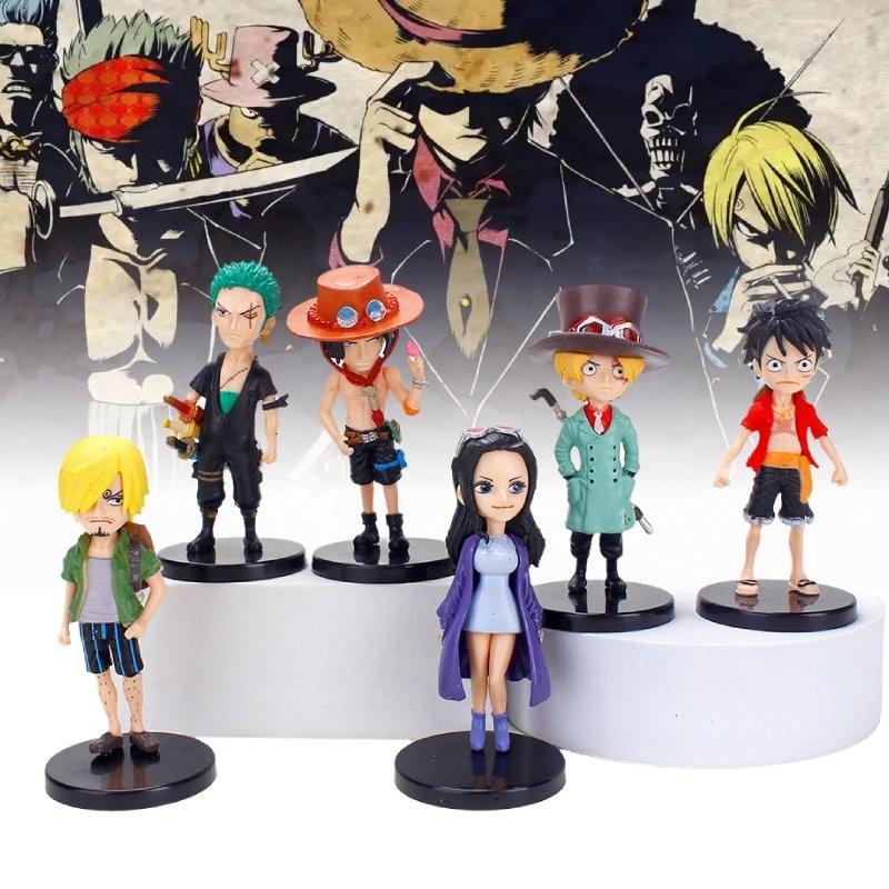 One Piece 6pcs Role Pvc Toy Model Desktop Decoration Children Gift Christmas