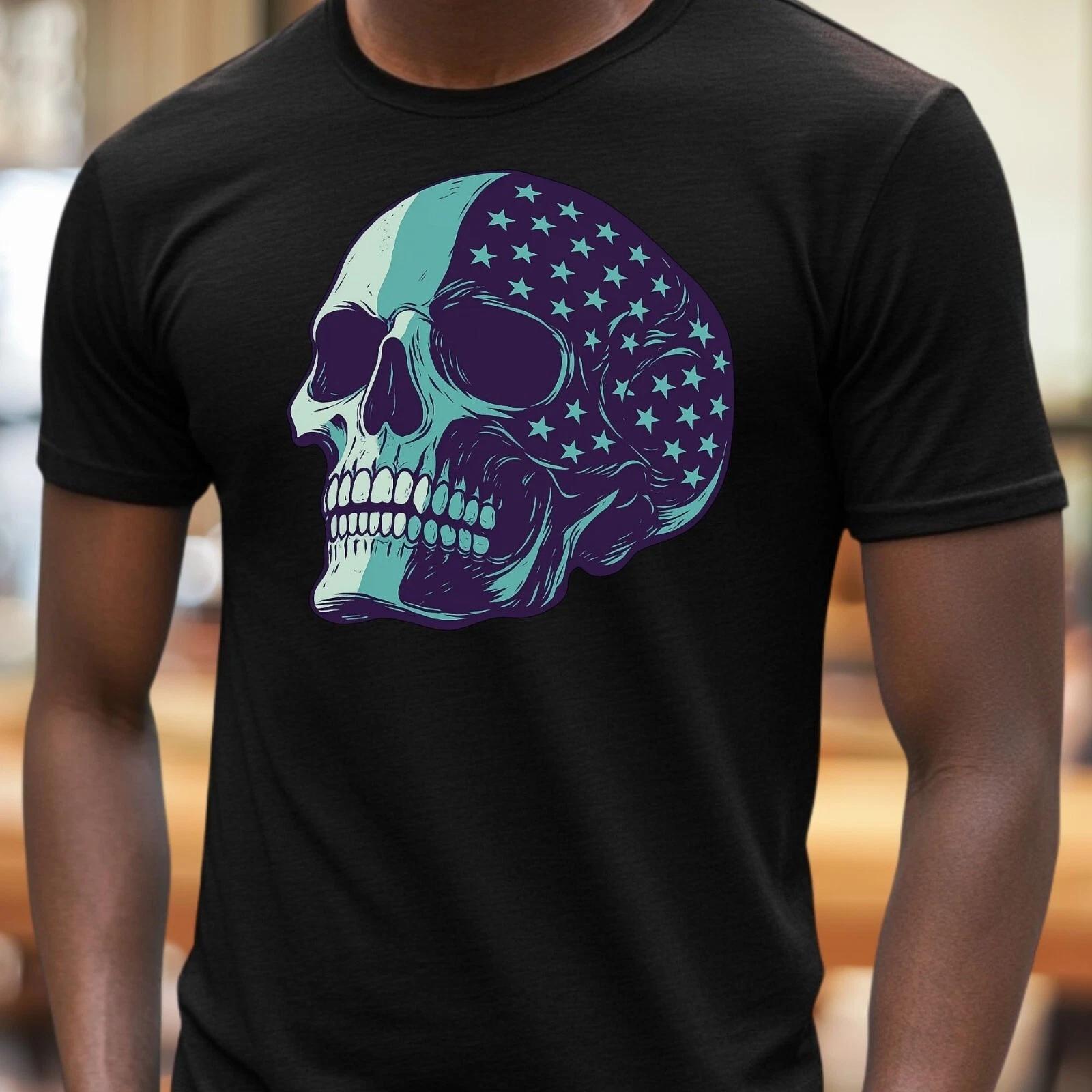 T-Shirt Herren Totenkopf Motiv Baumwolle Größe S bis 5XL XL