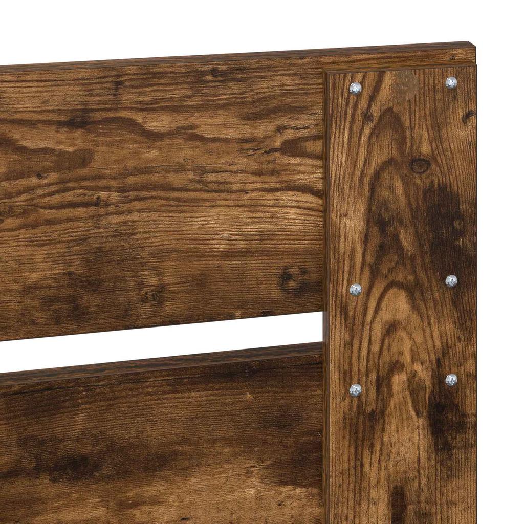 Bed Frame Smoked Oak 75 x 190 cm Solid Pine Wood