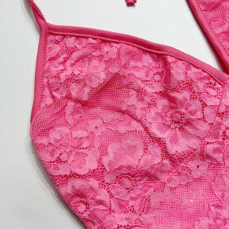 2023 New Women's Sexy Lace Splicing Camisole & Hip-Hugging Mini Skirt Set