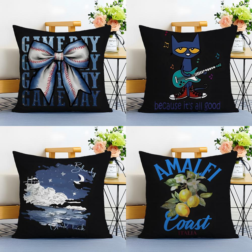 American Fashion Brand Retro Pattern Art Cushion Cover Linen Pillowcase Soft For Sofa Bed Home Room Decor