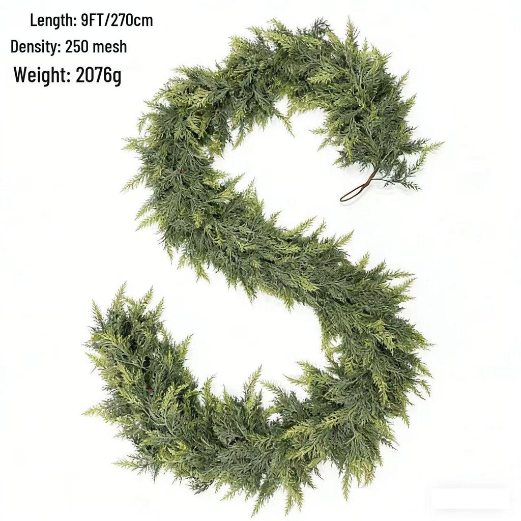 International Bestseller: Christmas Pine Needle Wreath with Realistic Norfolk Pine Branch Vine