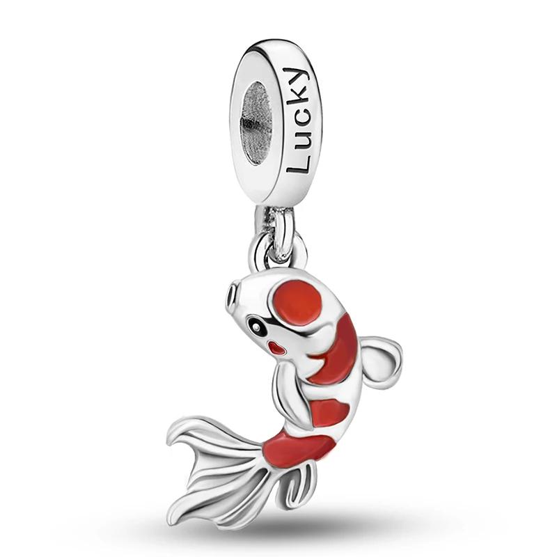Copper Little Bear Car Red Series Charm Bead Fit Original Pan Bracelet Bangle High Quality Diy Jewelry For Womens