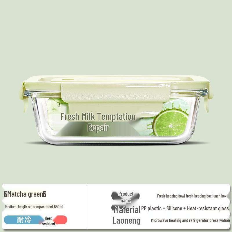 Ciotola Bento in Vetro per Microonde - Resistente alle Alte Temperature, Grande Capacità, Pranzo Ermetico