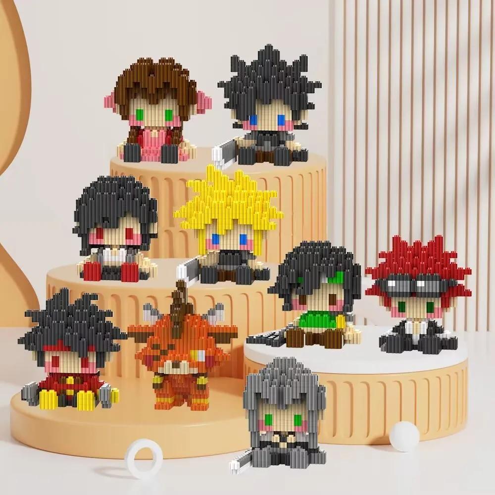 Anime FF Figure Miniature Building Blocks Cloud Strife Figur DIY Splicing Toys Sephiroth Statue Tifa Desk Dolls Aerith