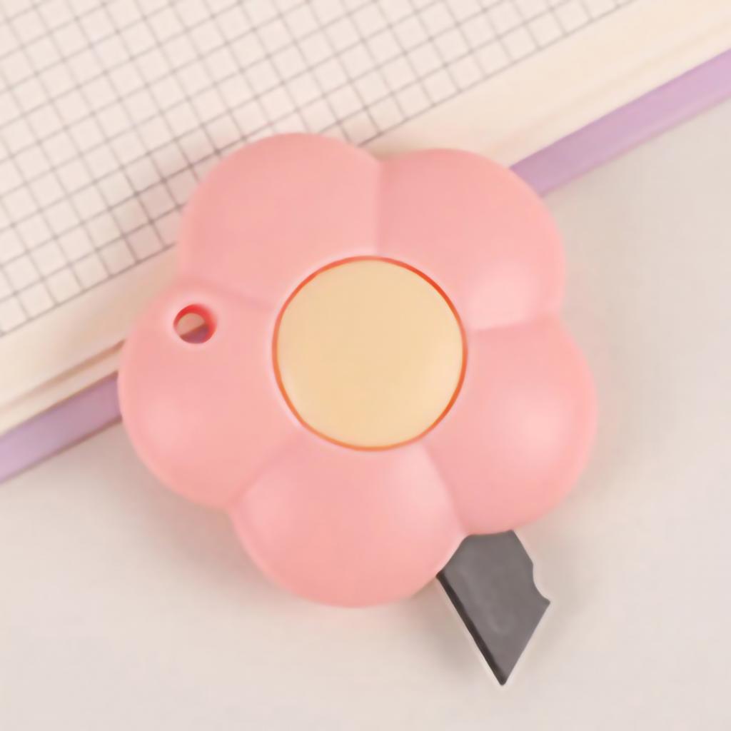 Cute Box Cutter Small Portable Multifunctional Cute Color Flower Box Cutter with Hanging Hole