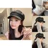 Stylish 2024 Black And Beige Beret Hat For Women With Embroidery And Casual Design