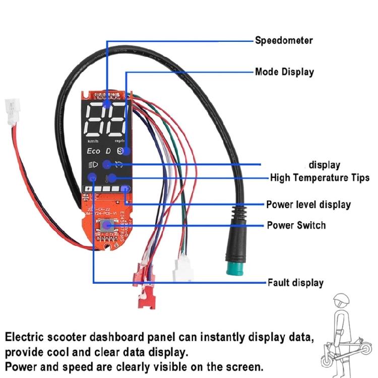 Large Screen Intelligent Fault Detection Electric Scooter Dashboard Instrument Meter for M365 Offering Clear Visibility