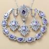 European and N Wind Source Blue Jewelry Inlay Gem Pendant Earrings Necklace and Rings Lady Suit