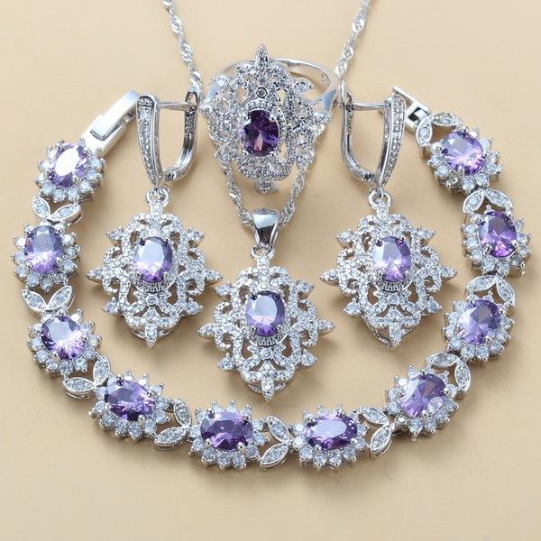 European and N Wind Source Blue Jewelry Inlay Gem Pendant Earrings Necklace and Rings Lady Suit