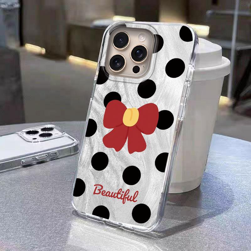 For iPhone 16 15 13 12 11 Plus Pro Max 14 Pro 7 8 Plus SE XS XR Phone Case Butterfly Bow Print Laser For iPhone 16e Luxury Cover