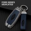 Zinc Alloy Car Key Case Cover For Mondeo MK3 MK4 MK5 Kuga F150 Ranger Explorer Focus SMAX CMAX Mustang 2020 Leather Shell