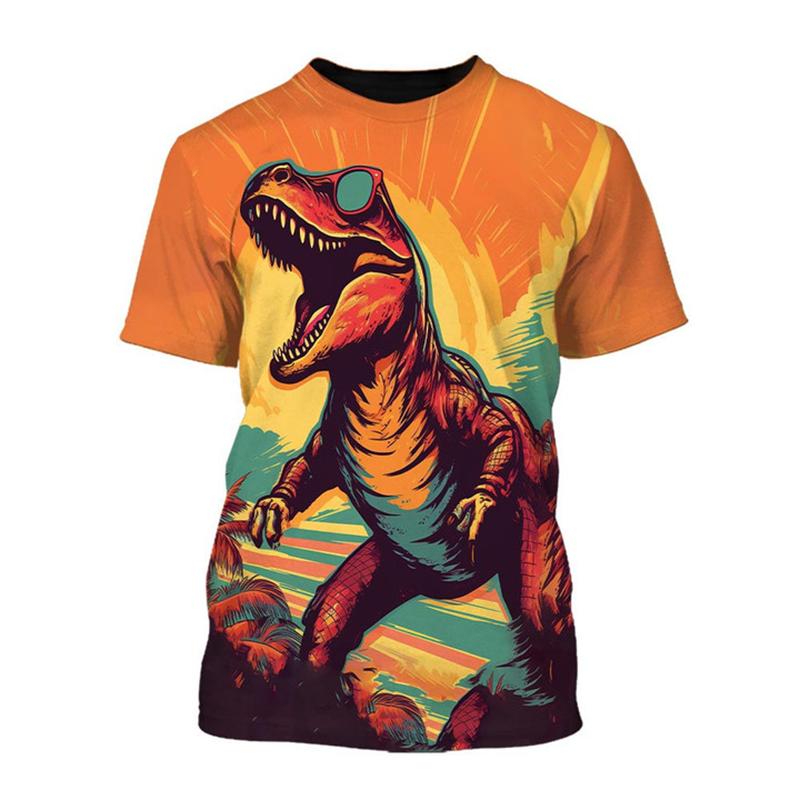 Módní pánské tričko 3D potisk grafika dinosaura tričko unisex letní ležérní krátký rukáv kulatý výstřih tričko Harajuku dětská trička